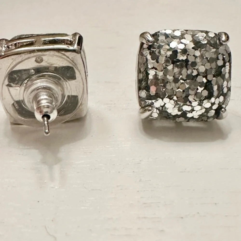 Kate Spade Silver Glitter Earrings